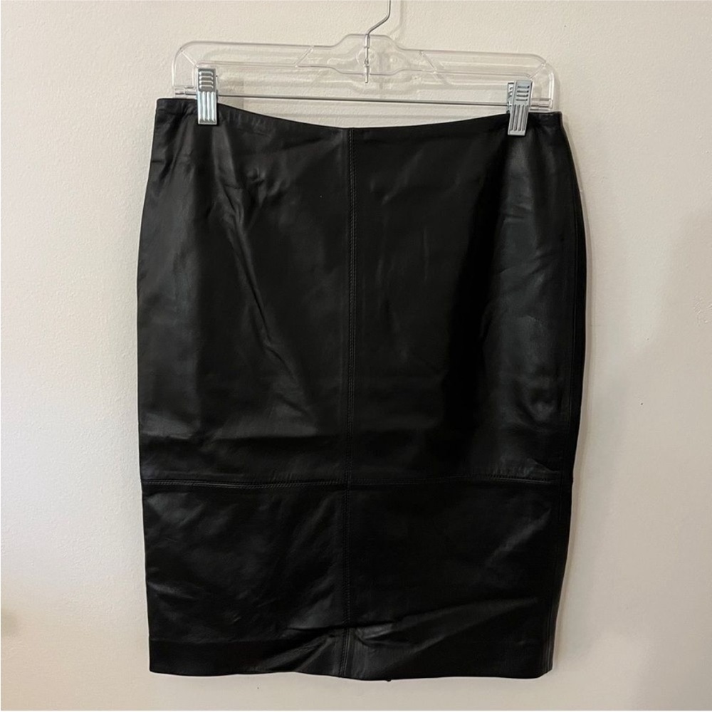Talbots Black Leather Pencil Skirt - NWT